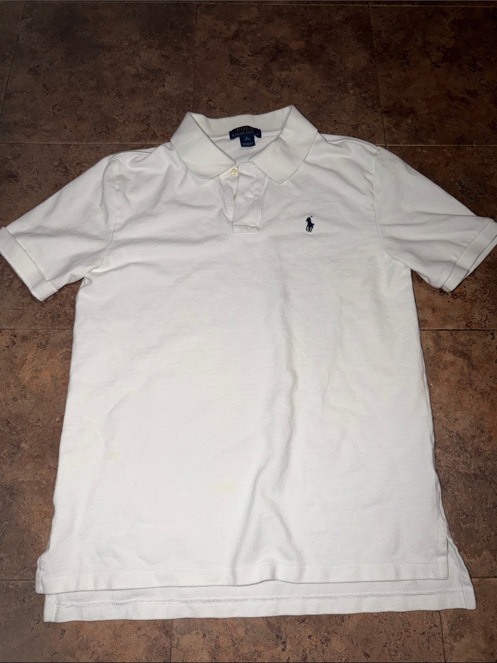 Ralph Lauren White Polo with Navy Pony Logo